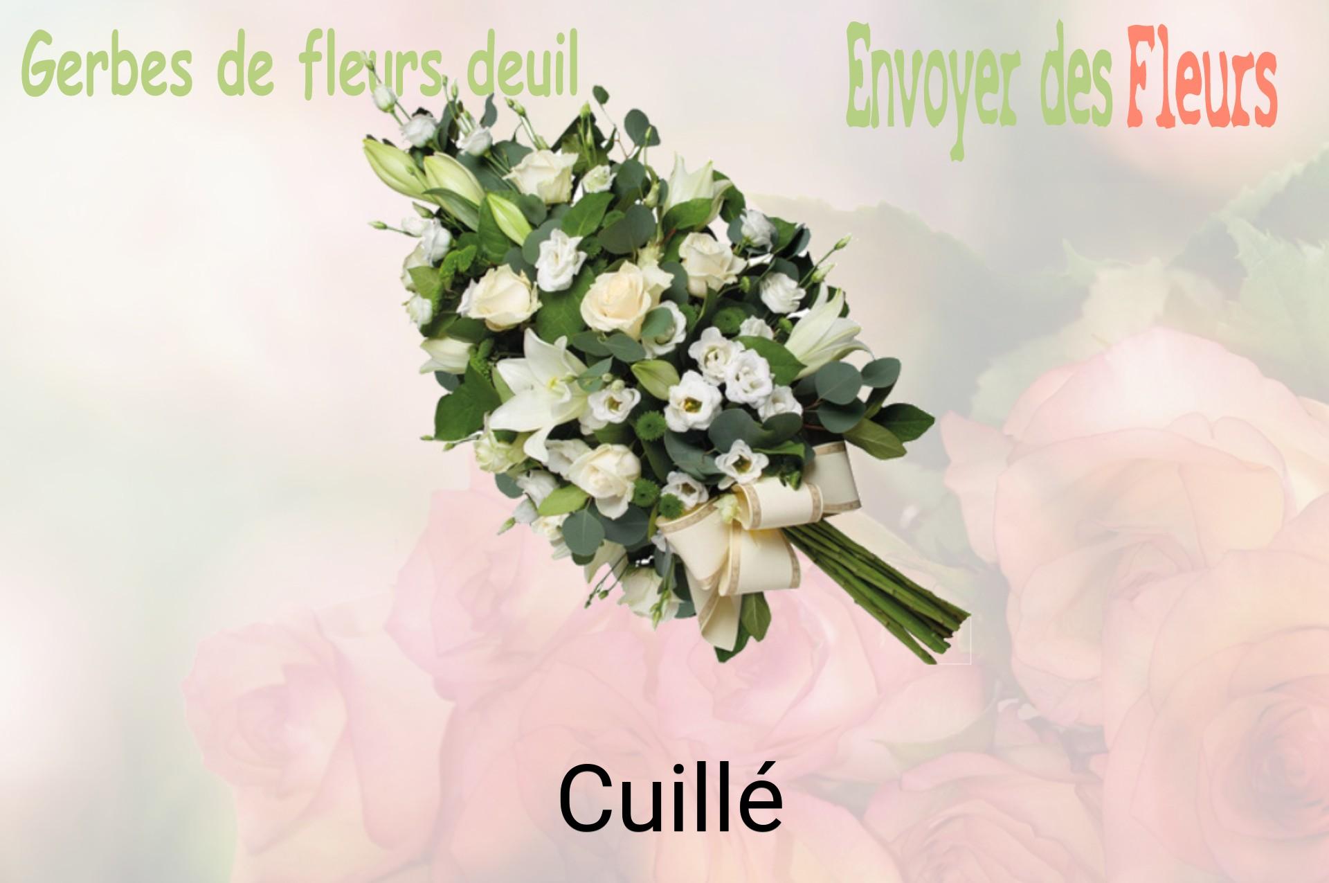 Gerbe de fleurs de deuil livrée à Cuillé